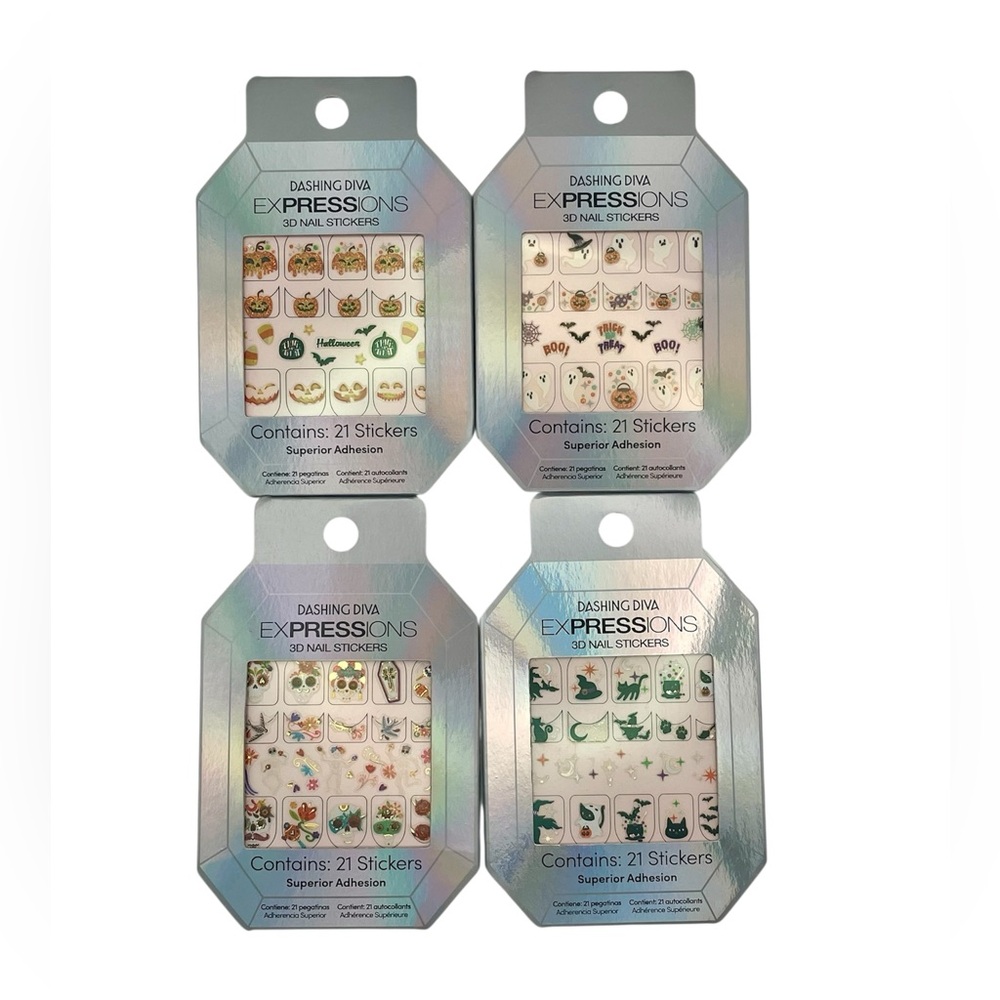 Dashing Diva Expressions 3D Nail Stickers - Lot of 4